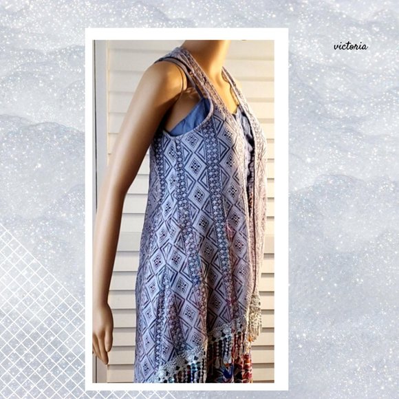 ❤️HP 08/14. Denim top corset & geometric Sundress - Picture 7 of 12